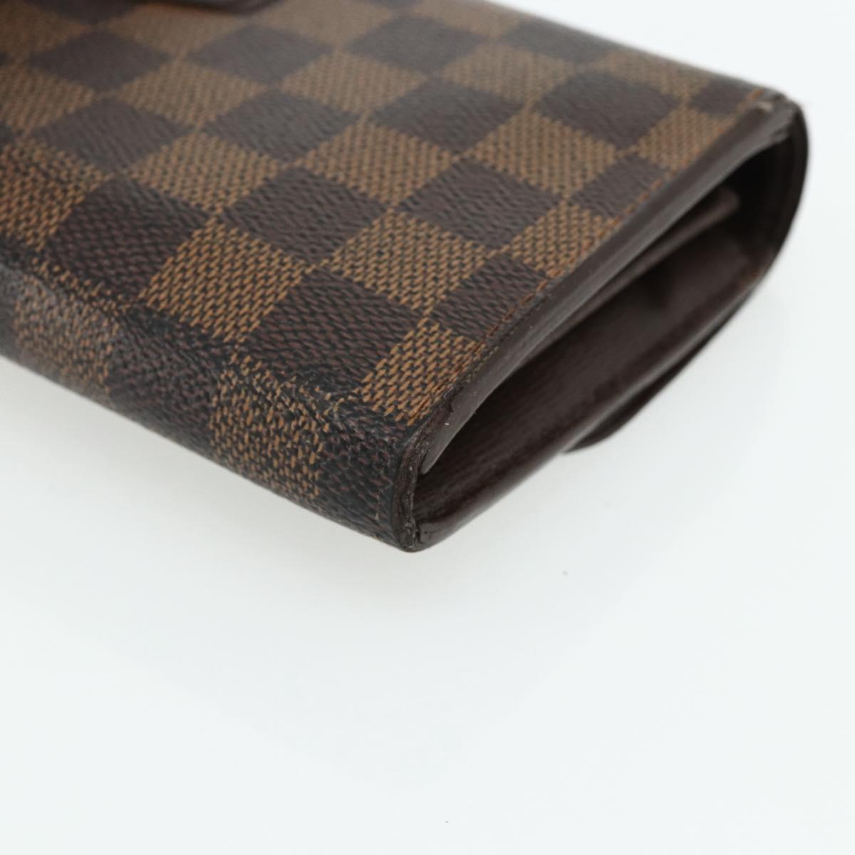 LOUIS VUITTON Damier Ebene Portefeuille Sistina Long Wallet N61747 Auth bs35096
