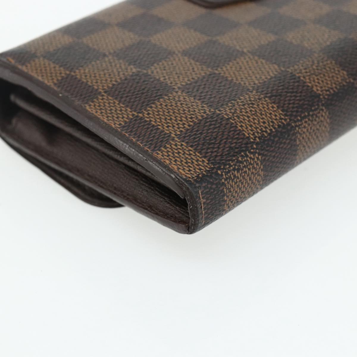 LOUIS VUITTON Damier Ebene Portefeuille Sistina Long Wallet N61747 Auth bs35096