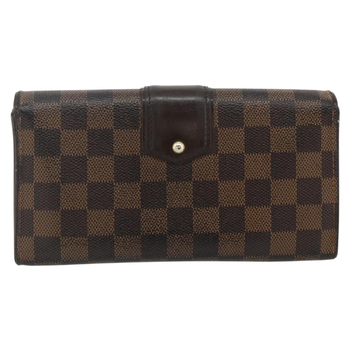 LOUIS VUITTON Damier Ebene Portefeuille Sistina Long Wallet N61747 Auth bs35096