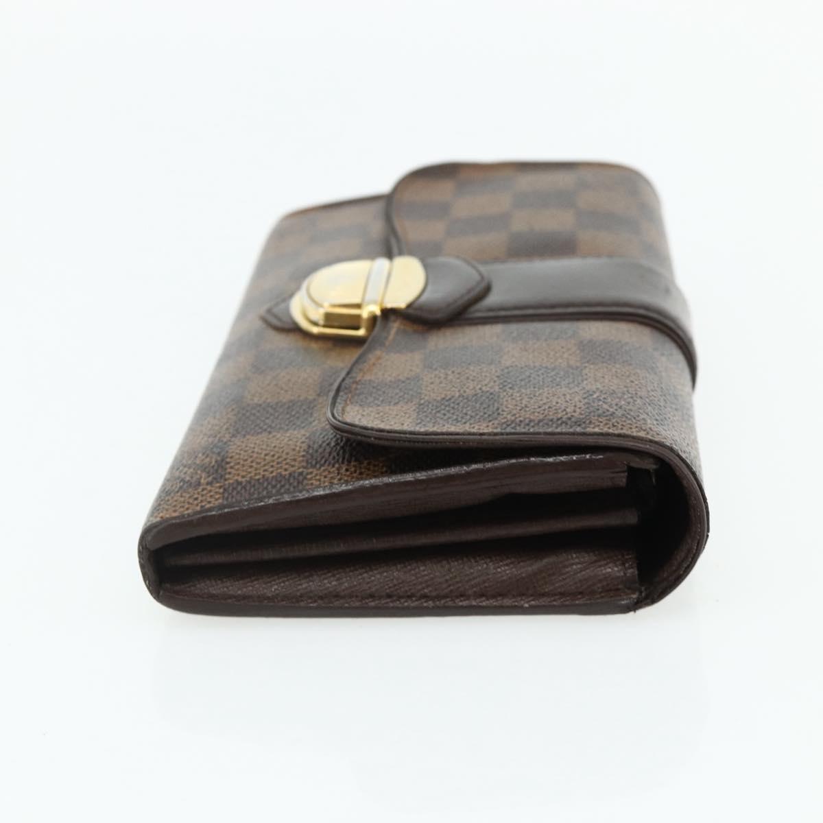 LOUIS VUITTON Damier Ebene Portefeuille Sistina Long Wallet N61747 Auth bs35096
