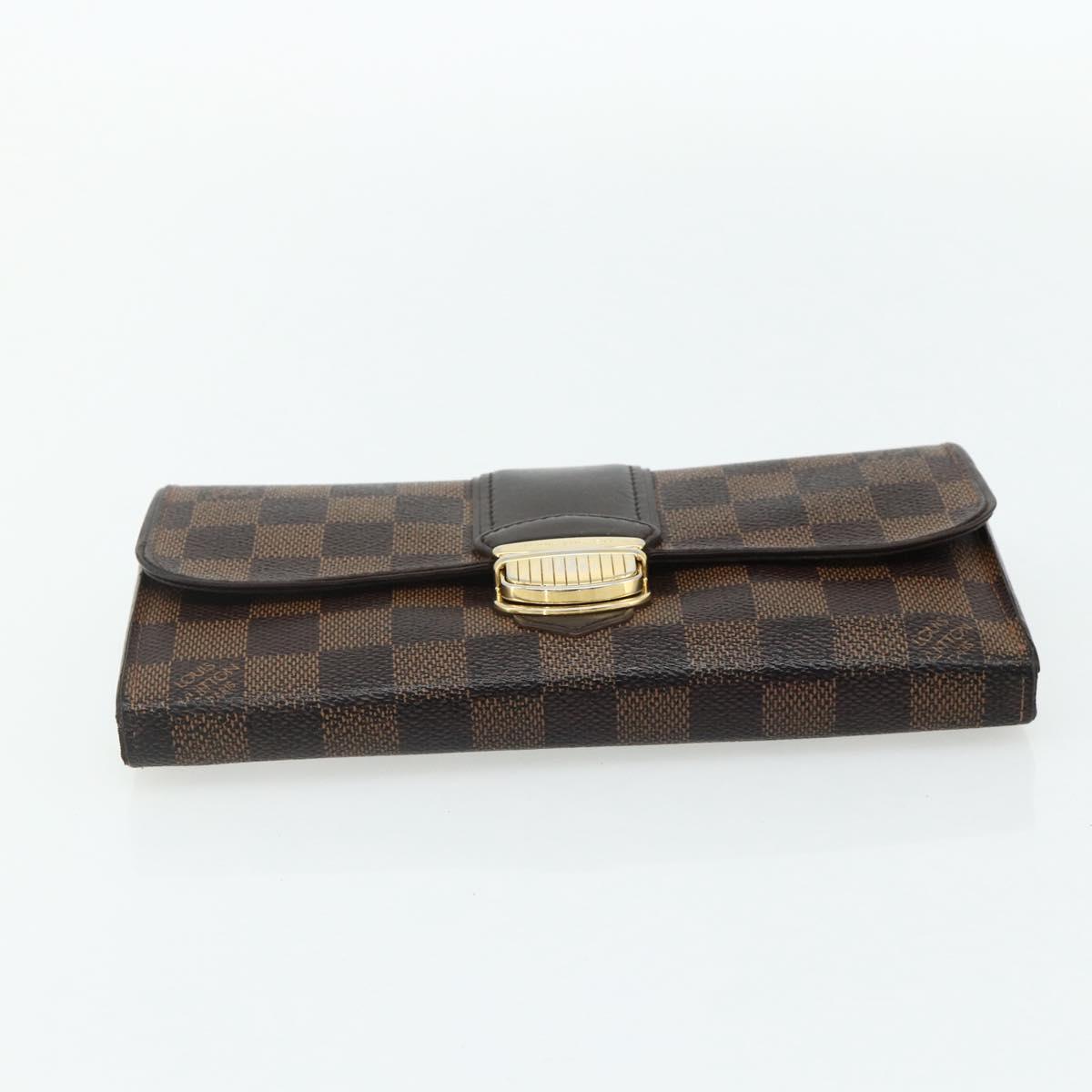 LOUIS VUITTON Damier Ebene Portefeuille Sistina Long Wallet N61747 Auth bs35096