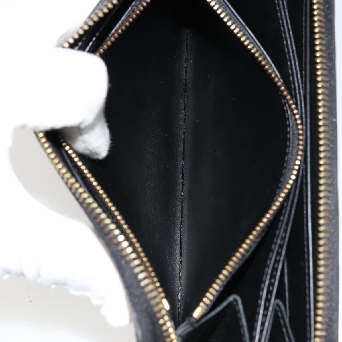 LOUIS VUITTON Vernis Yayoi Kusama Zippy Wallet White Black M91573 Auth bs35097A