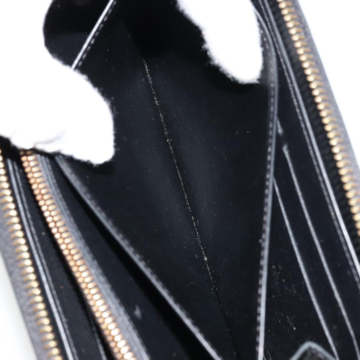 LOUIS VUITTON Vernis Yayoi Kusama Zippy Wallet White Black M91573 Auth bs35097A