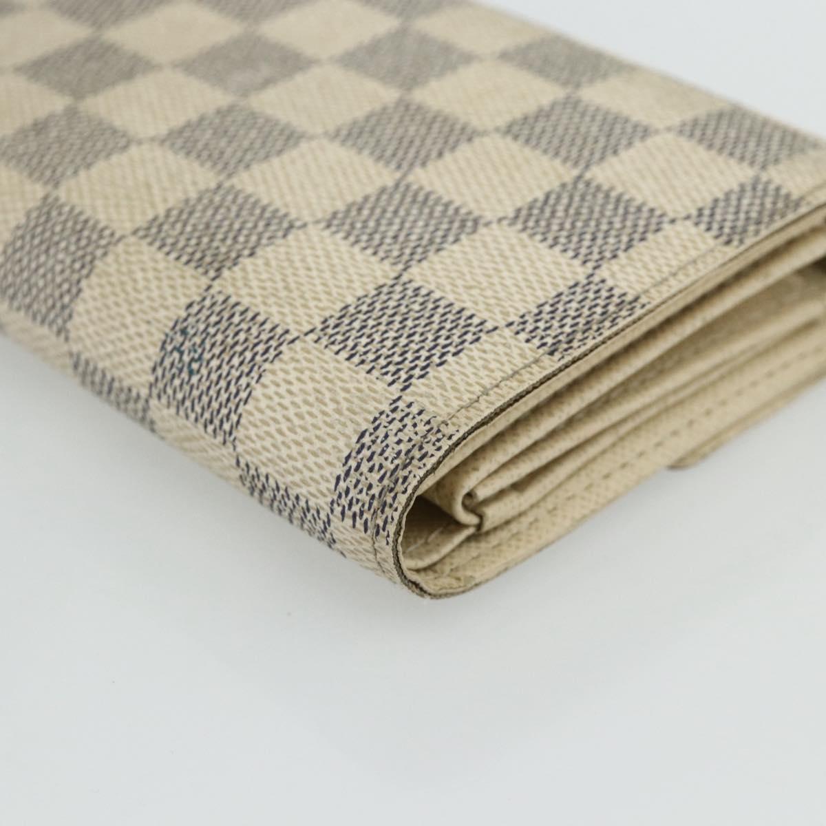 LOUIS VUITTON Damier Azur Portefeuille Alexandra Wallet Damier Azur Auth bs35098