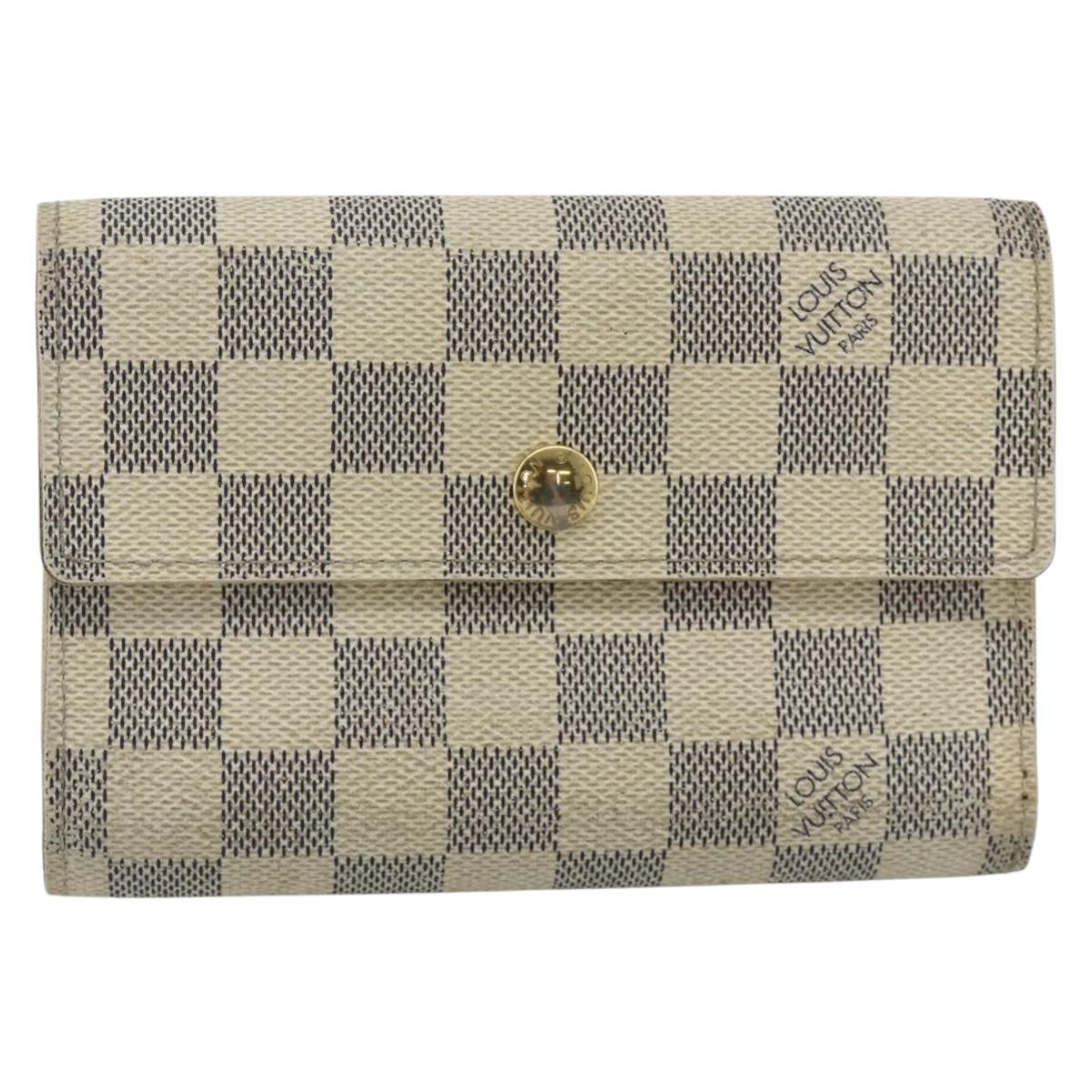 LOUIS VUITTON Damier Azur Portefeuille Alexandra Wallet Damier Azur Auth bs35098