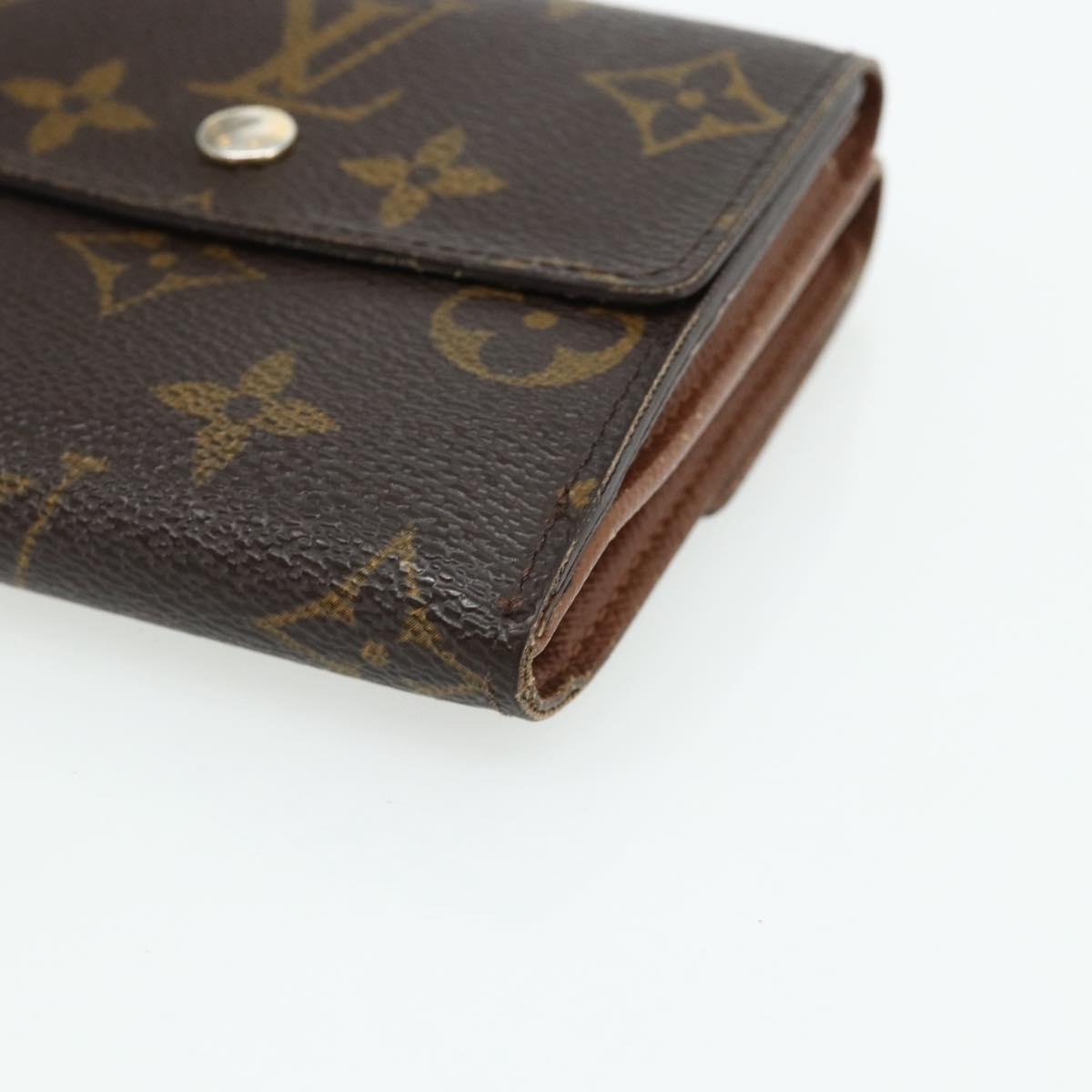 LOUIS VUITTON Monogram Portefeuille Elise Trifold Wallet M61654 LV Auth bs35099