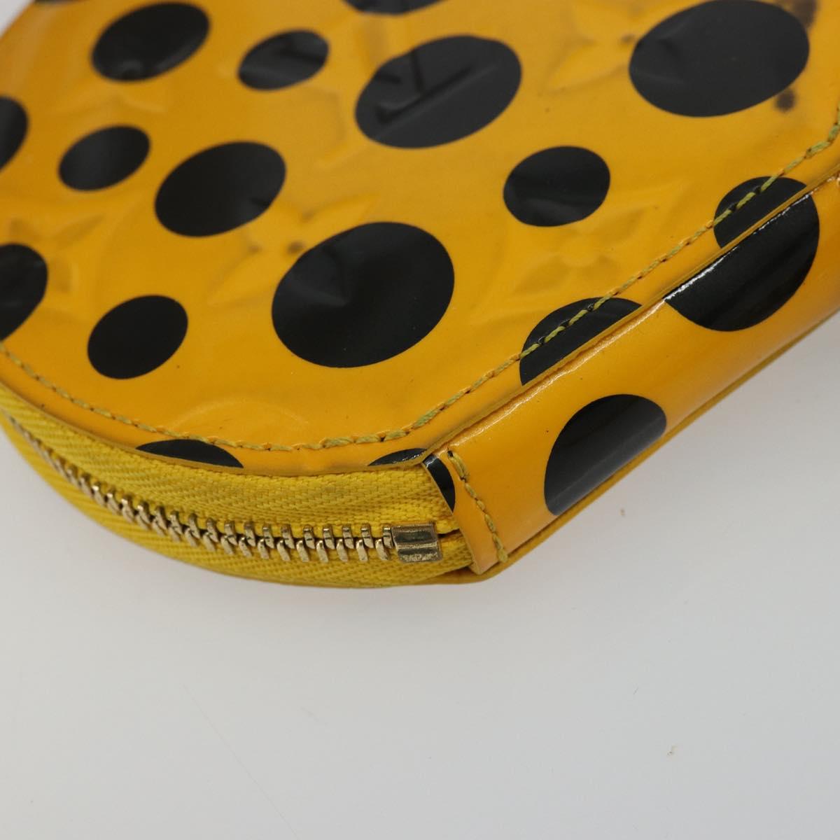 LOUIS VUITTON Vernis Porte Monnaie Chapo Purse Yellow M91569 LV Auth bs35103