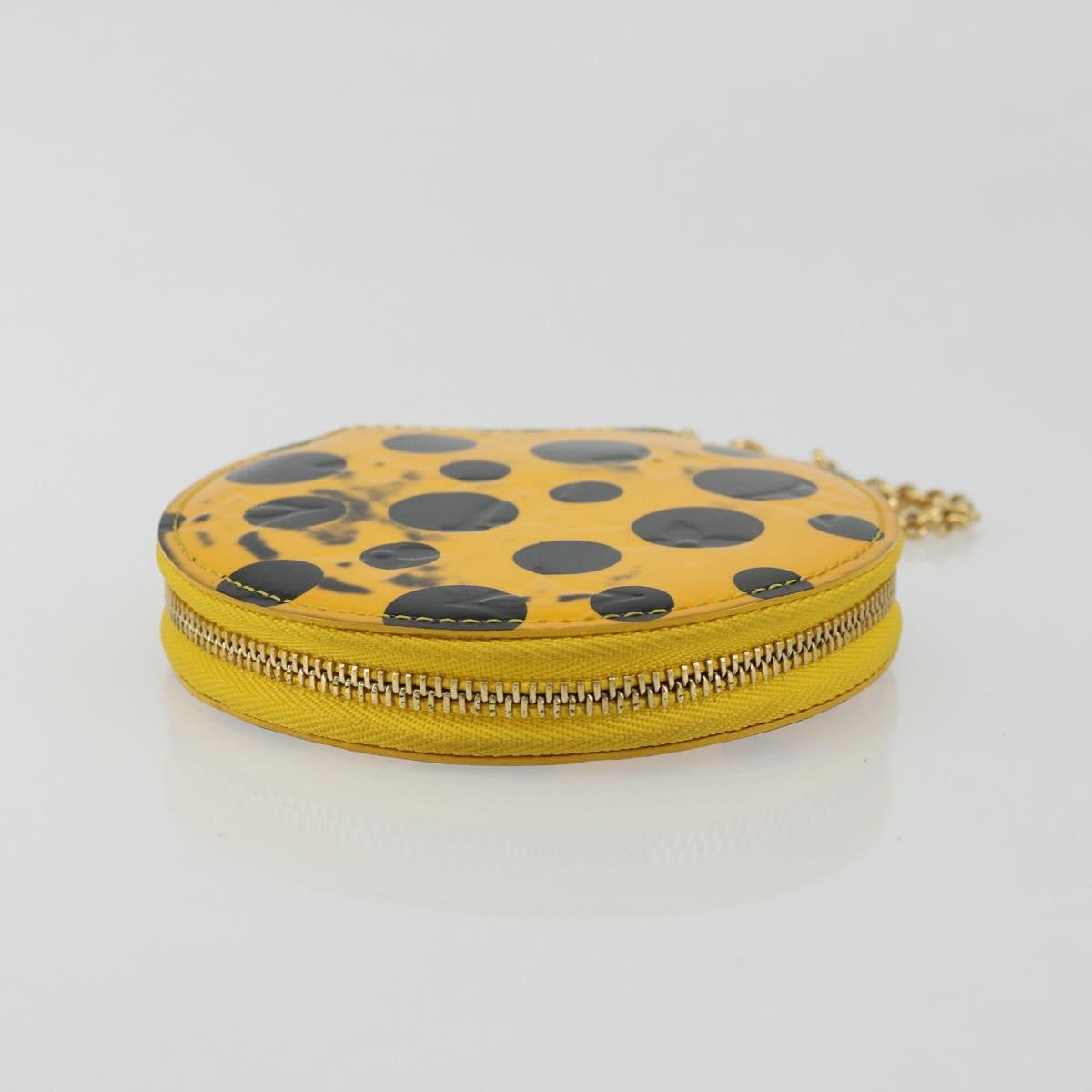 LOUIS VUITTON Vernis Porte Monnaie Chapo Purse Yellow M91569 LV Auth bs35103