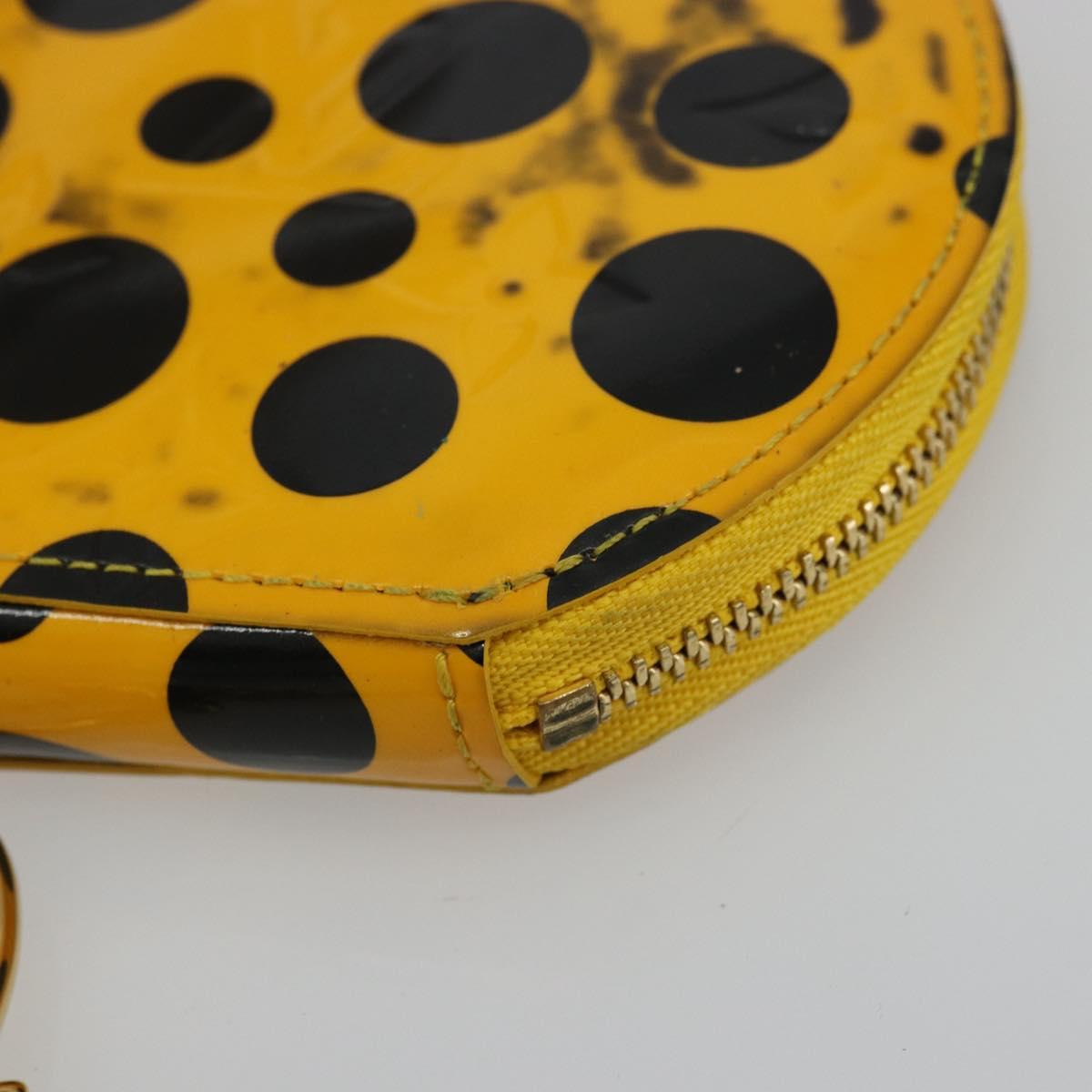 LOUIS VUITTON Vernis Porte Monnaie Chapo Purse Yellow M91569 LV Auth bs35103