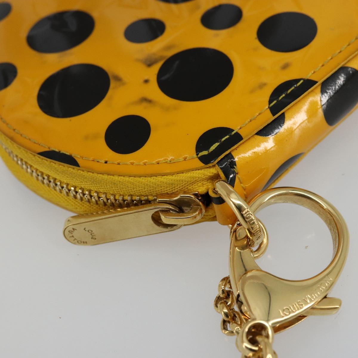 LOUIS VUITTON Vernis Porte Monnaie Chapo Purse Yellow M91569 LV Auth bs35103