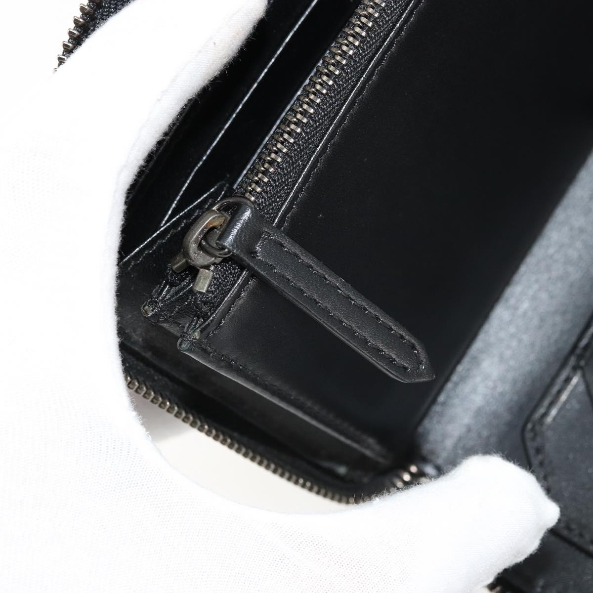 BURBERRY Long Wallet Leather Black Auth bs35104