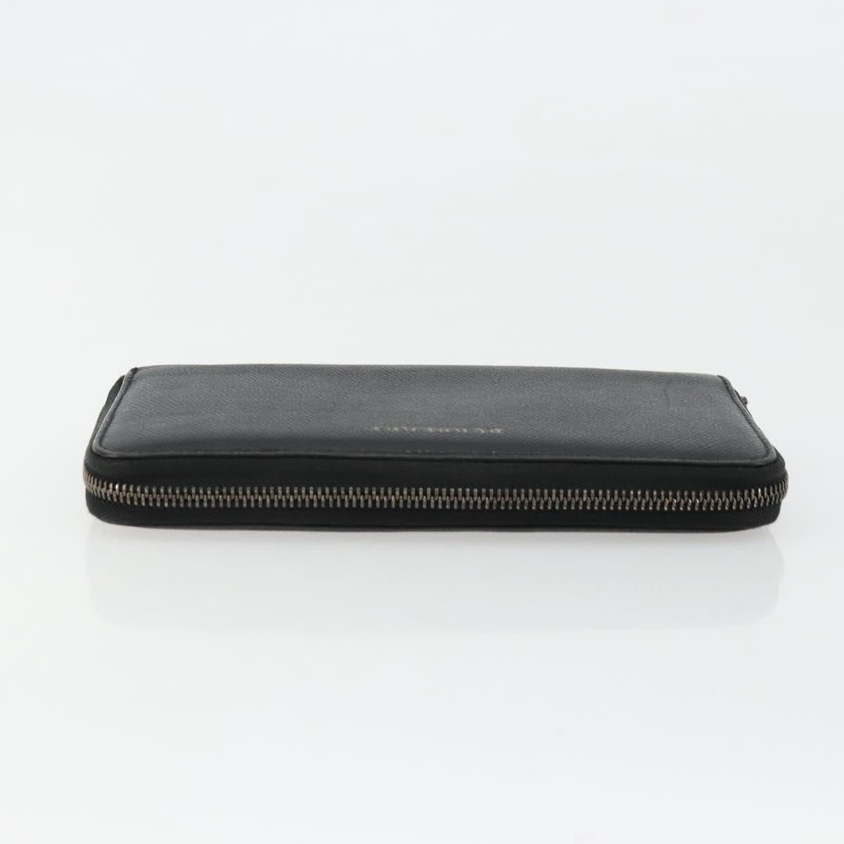 BURBERRY Long Wallet Leather Black Auth bs35104
