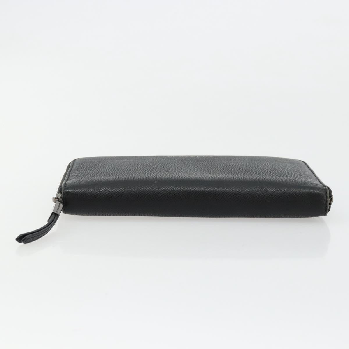 BURBERRY Long Wallet Leather Black Auth bs35104