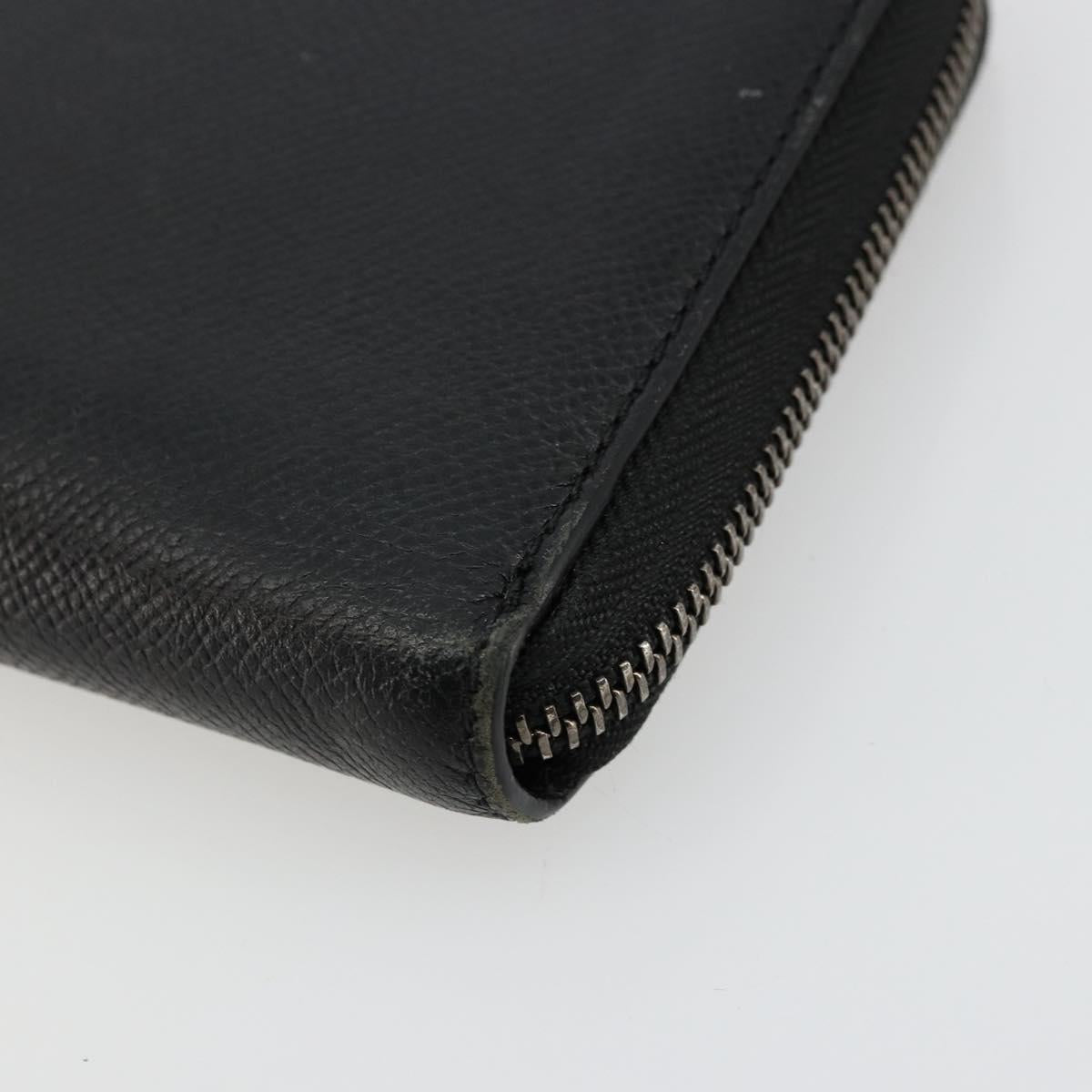 BURBERRY Long Wallet Leather Black Auth bs35104