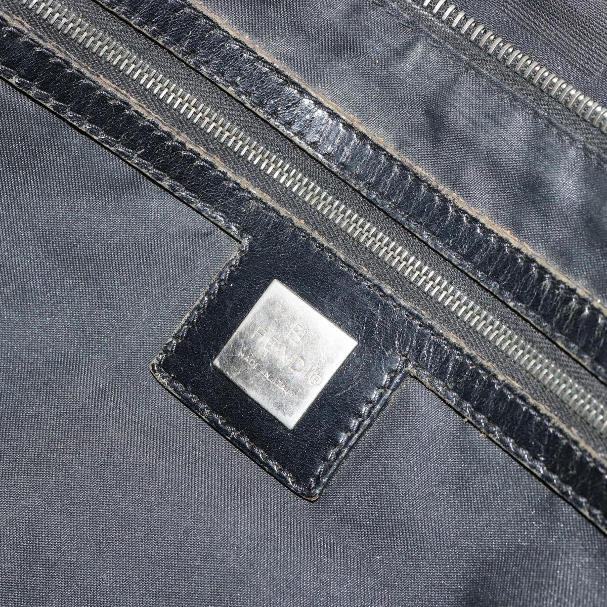 FENDI Zucca Canvas Tote Bag Black Silver Auth bs35105