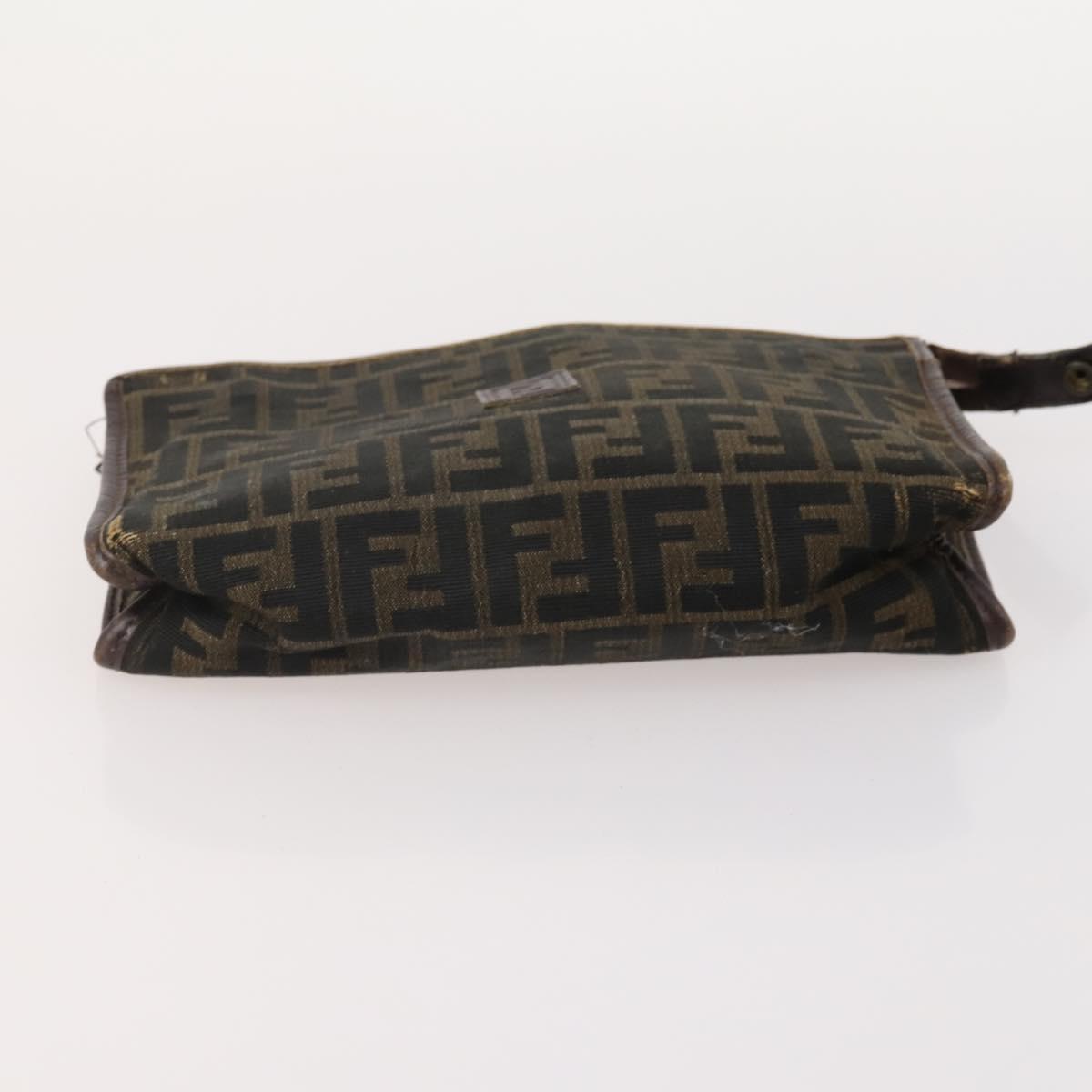 FENDI Zucchino Canvas Zucca Canvas Pecan Canvas Bag PVC 3 Set Auth bs35110