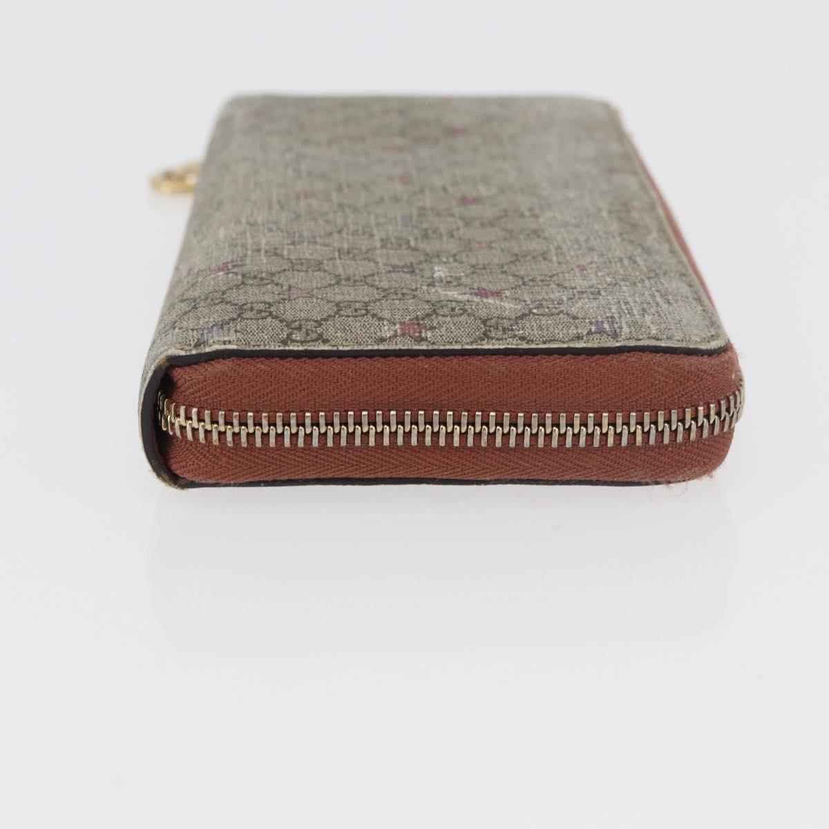 GUCCI GG Supreme Long Wallet PVC 2 Set Beige Navy Auth bs35114