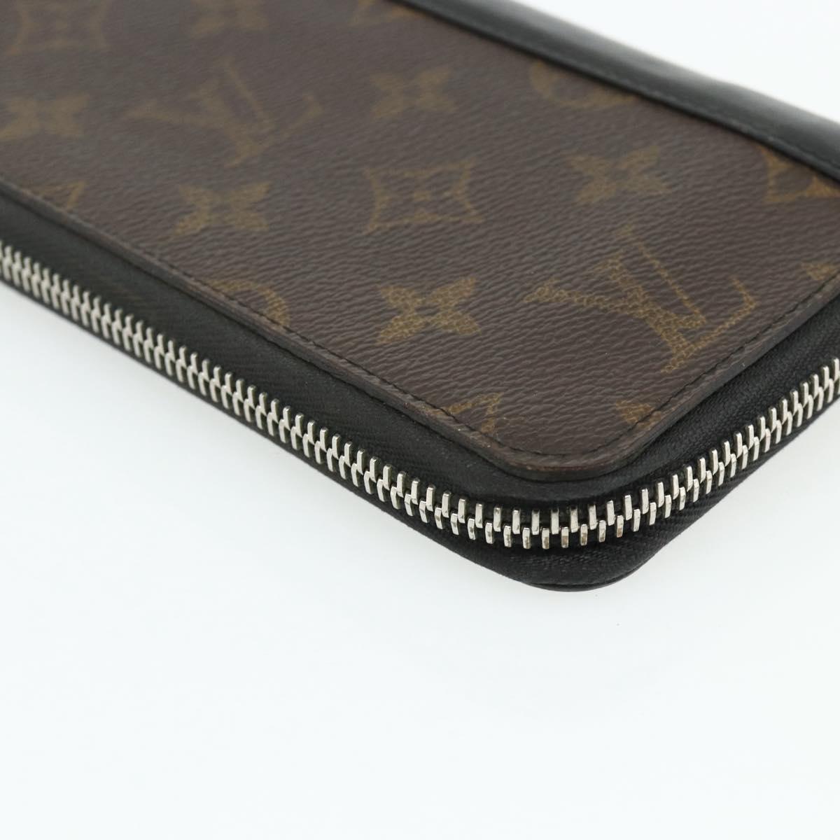 LOUIS VUITTON Monogram Macassar Zippy Wallet Vertical M60109 LV Auth bs35115