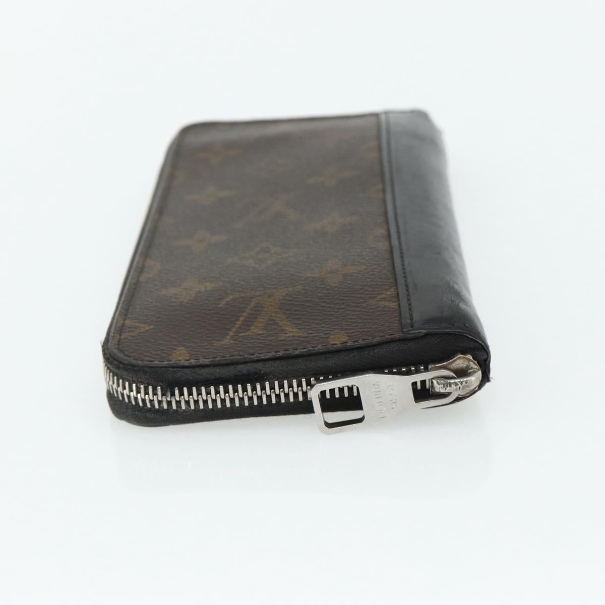 LOUIS VUITTON Monogram Macassar Zippy Wallet Vertical M60109 LV Auth bs35115