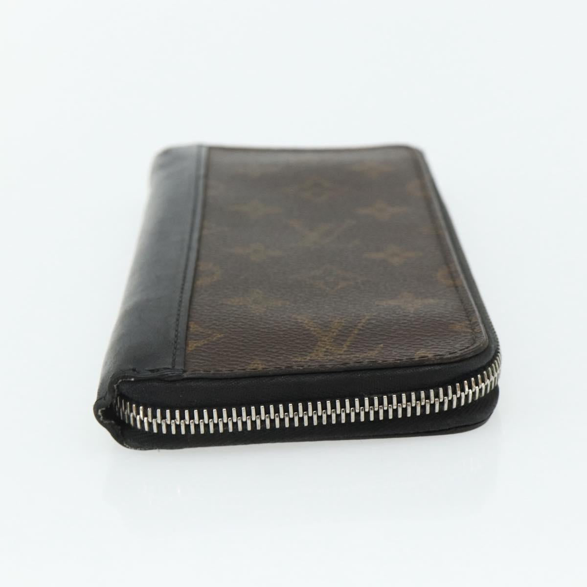 LOUIS VUITTON Monogram Macassar Zippy Wallet Vertical M60109 LV Auth bs35115