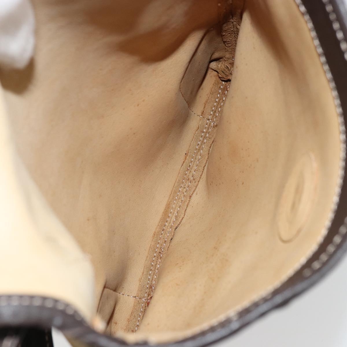 LOEWE Anagram Shoulder Bag Suede Beige Gold Auth bs35117