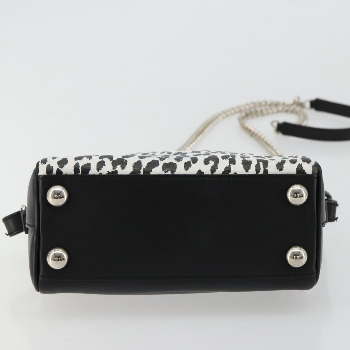 SAINT LAURENT Duffle Toy Hand Bag Leather 2way Black Silver Auth bs35119