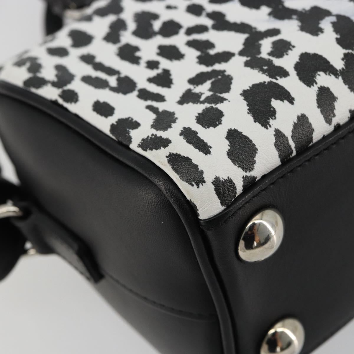 SAINT LAURENT Duffle Toy Hand Bag Leather 2way Black Silver Auth bs35119