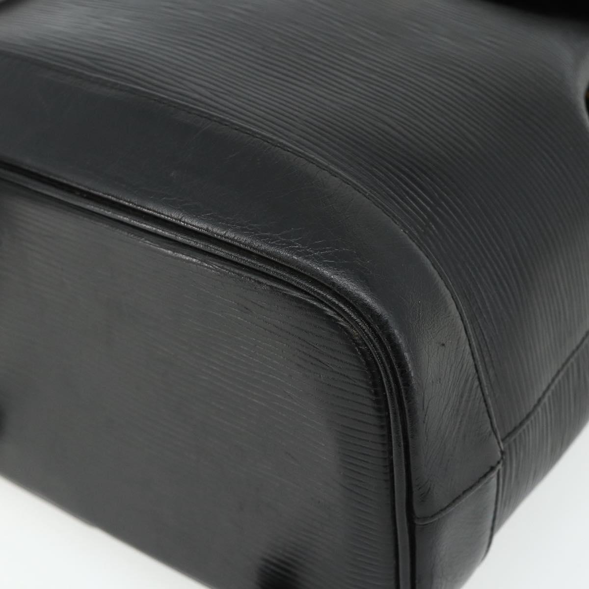 VALENTINO Backpack Leather Black Gold Auth bs35125