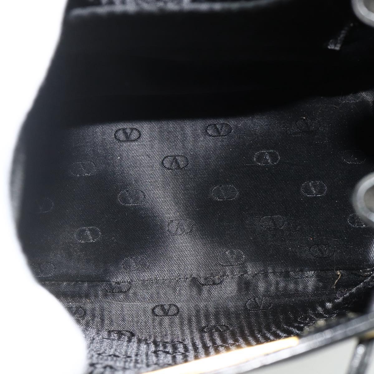 VALENTINO Backpack Leather Black Gold Auth bs35125