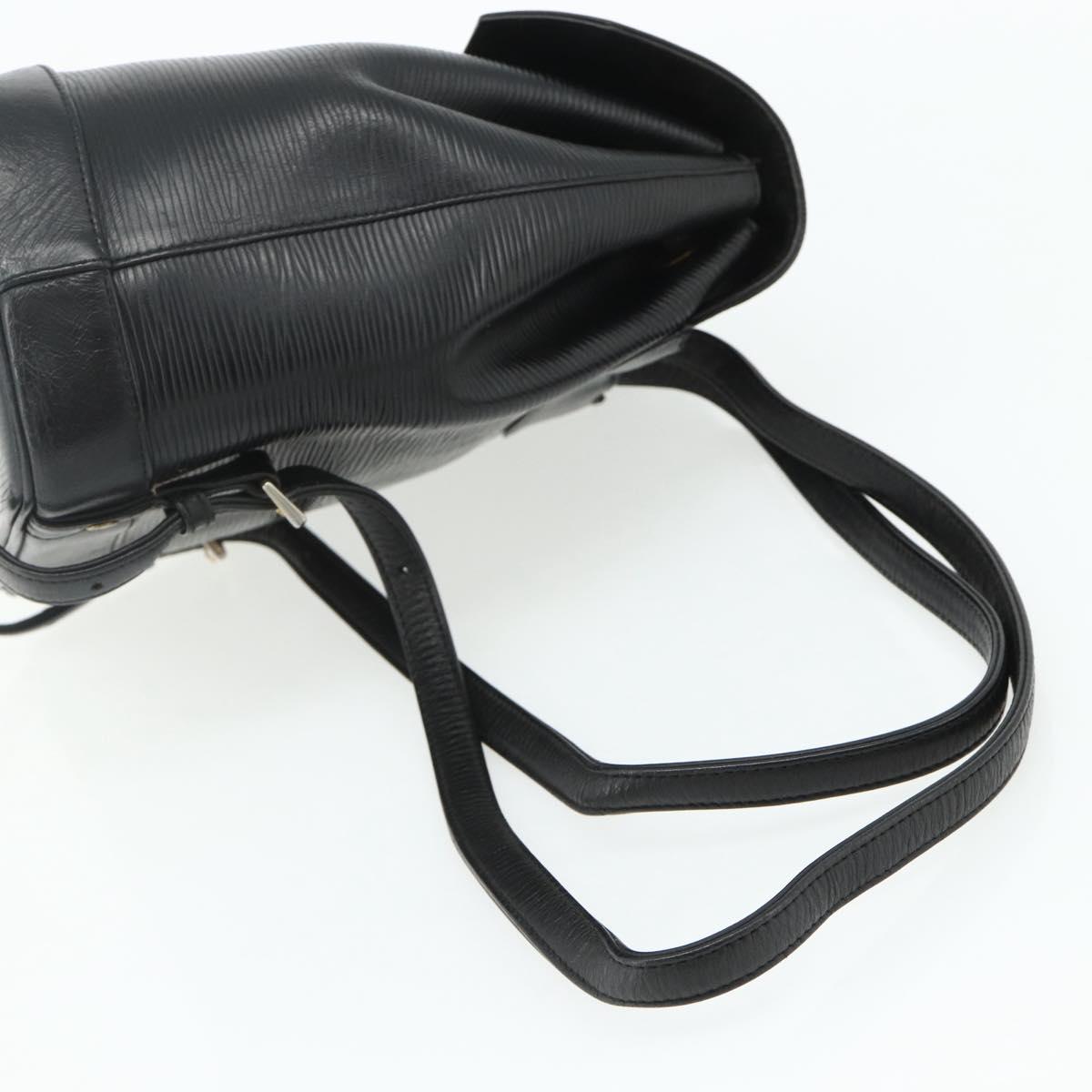 VALENTINO Backpack Leather Black Gold Auth bs35125