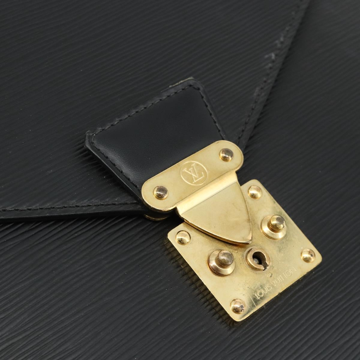 LOUIS VUITTON Epi Serviette Ambassador Business Bag Black M54412 LV Auth bs35128