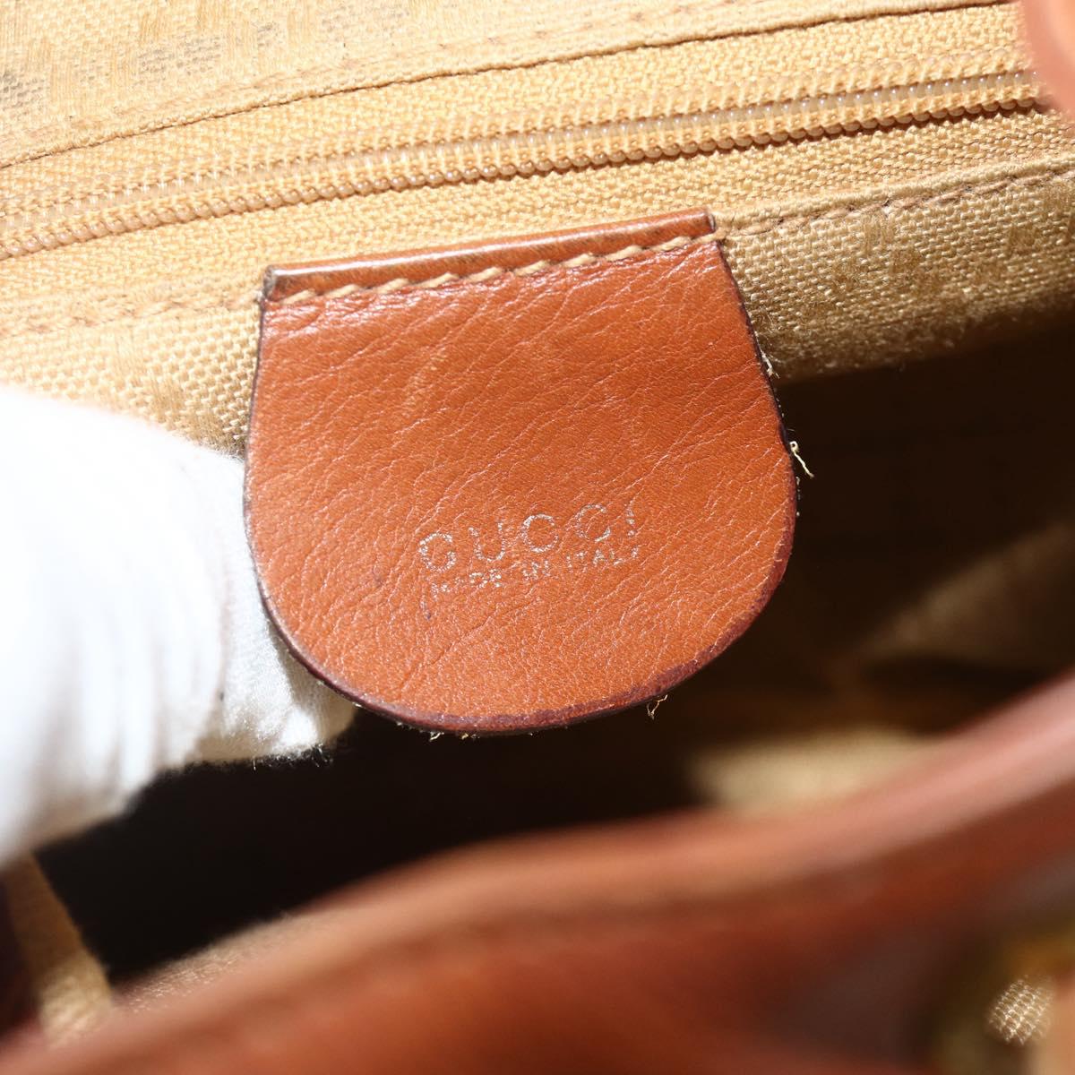 GUCCI Bamboo Backpack Leather Brown Gold 003 3444 0030 Auth bs35138