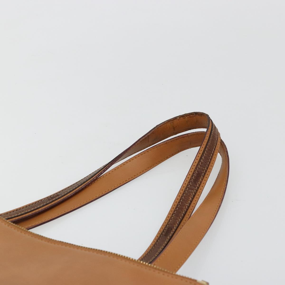 Chloe Tote Bag Leather Beige Gold Auth bs35139