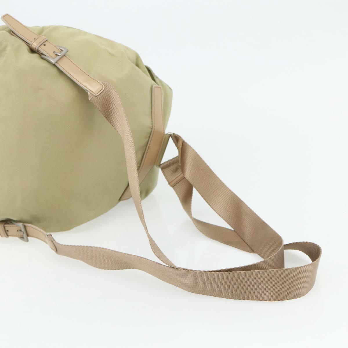 PRADA Backpack Nylon Khaki Silver Auth bs35144