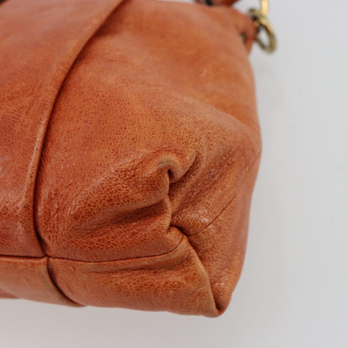 Chloe Eloise Hand Bag Leather Orange Gold Auth bs35145