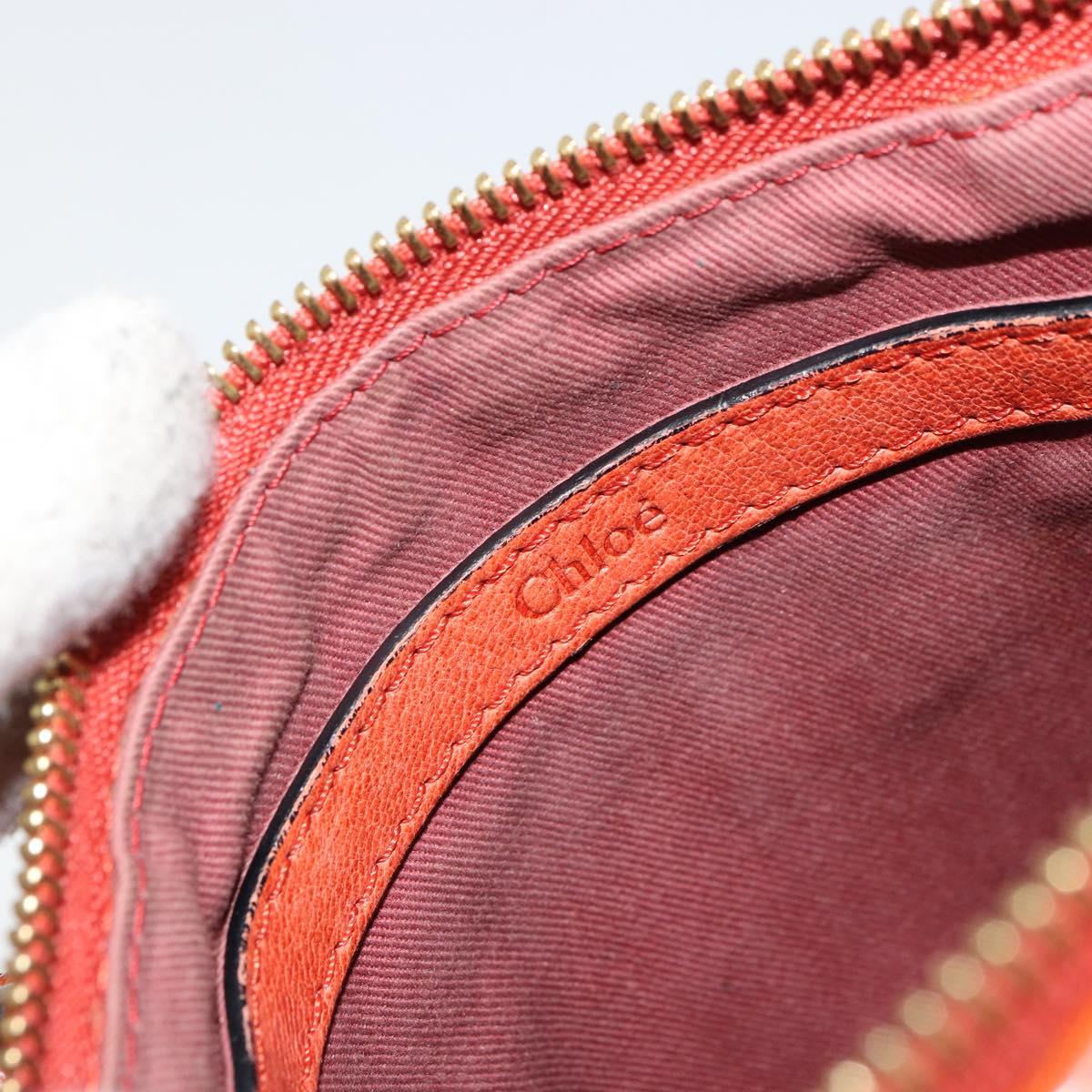 Chloe Eloise Hand Bag Leather Orange Gold Auth bs35145