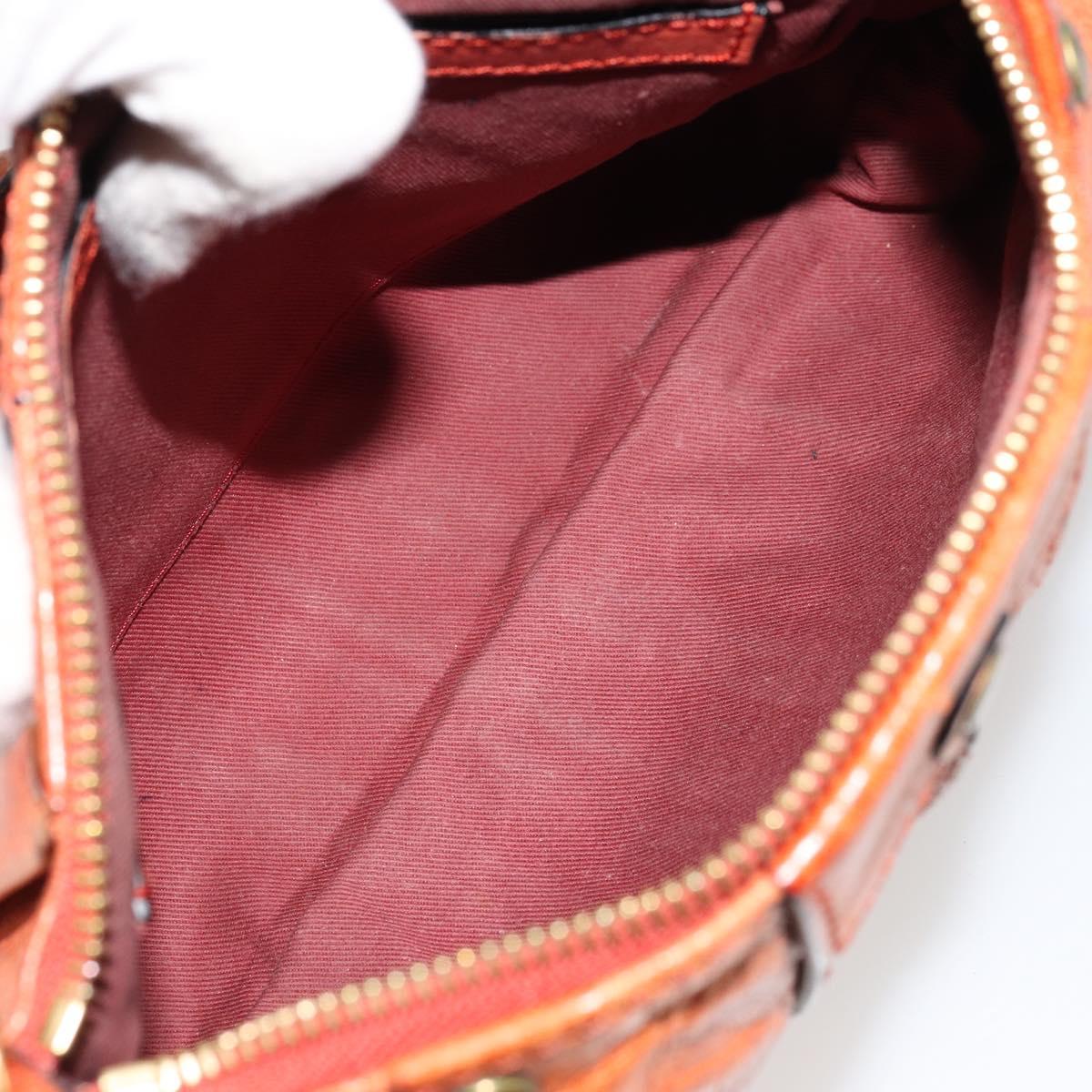 Chloe Eloise Hand Bag Leather Orange Gold Auth bs35145
