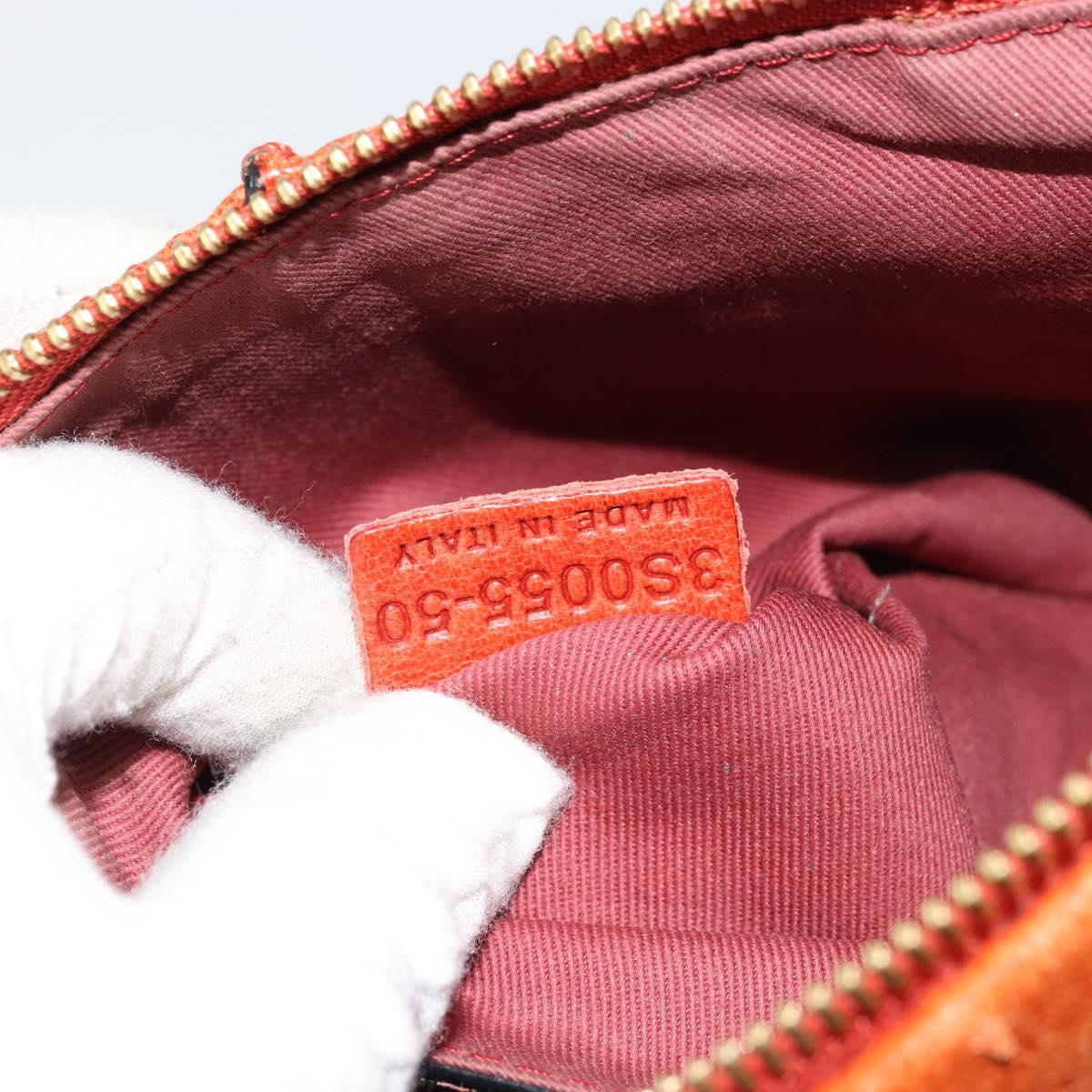 Chloe Eloise Hand Bag Leather Orange Gold Auth bs35145
