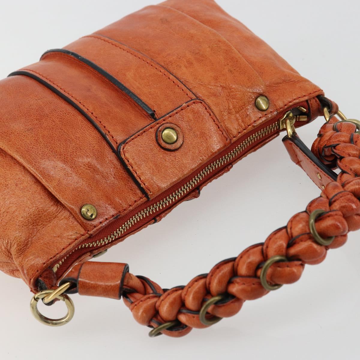 Chloe Eloise Hand Bag Leather Orange Gold Auth bs35145