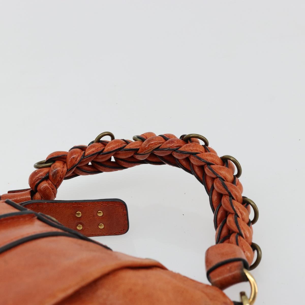 Chloe Eloise Hand Bag Leather Orange Gold Auth bs35145