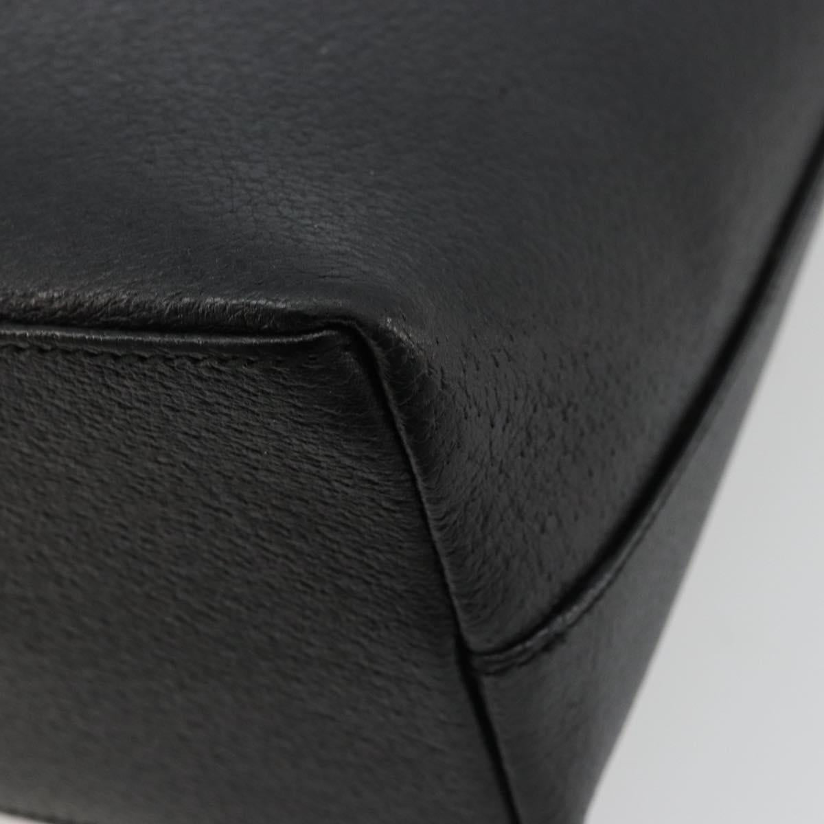GUCCI Hand Bag Leather Black Silver 002 123 0452 Auth bs35148