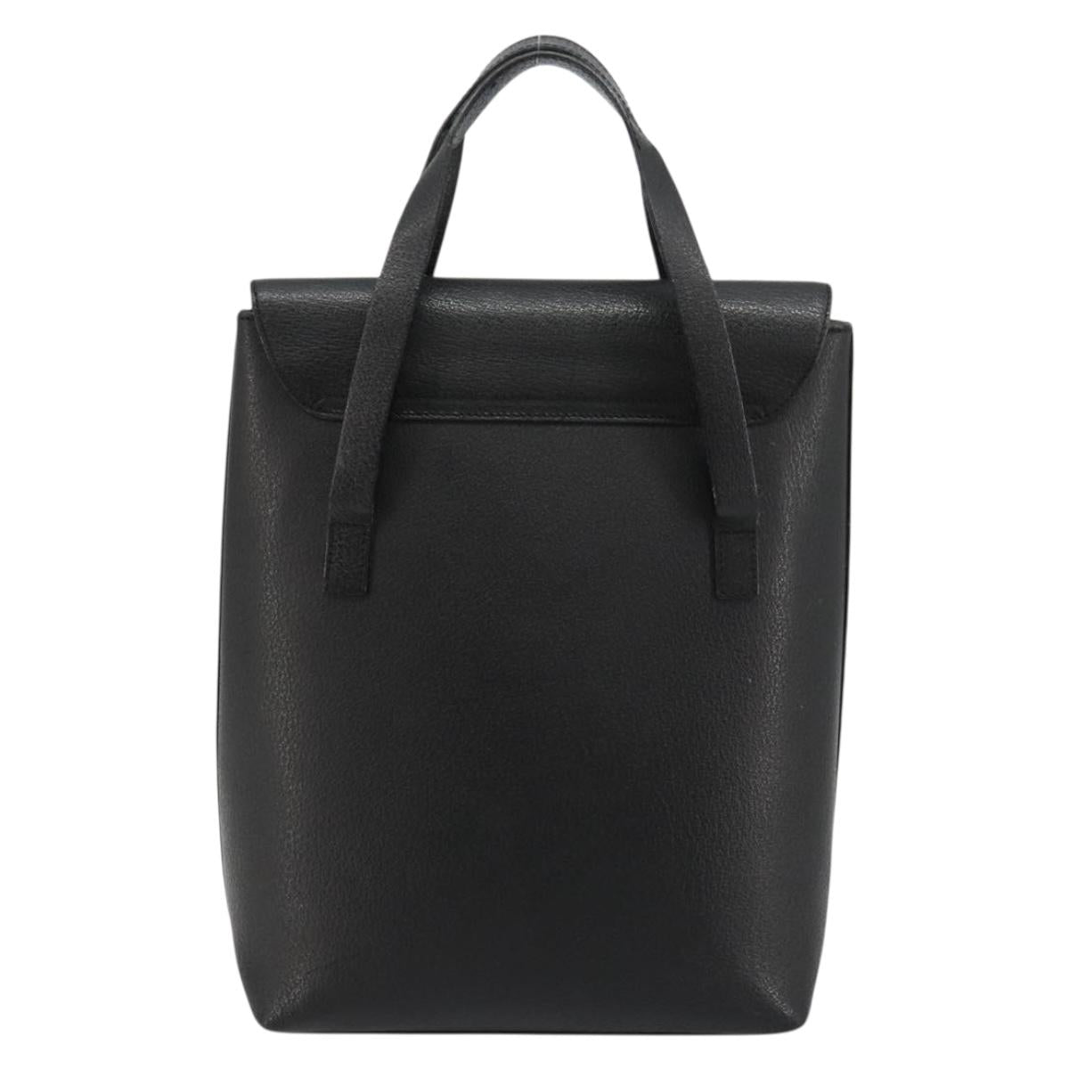 GUCCI Hand Bag Leather Black Silver 002 123 0452 Auth bs35148