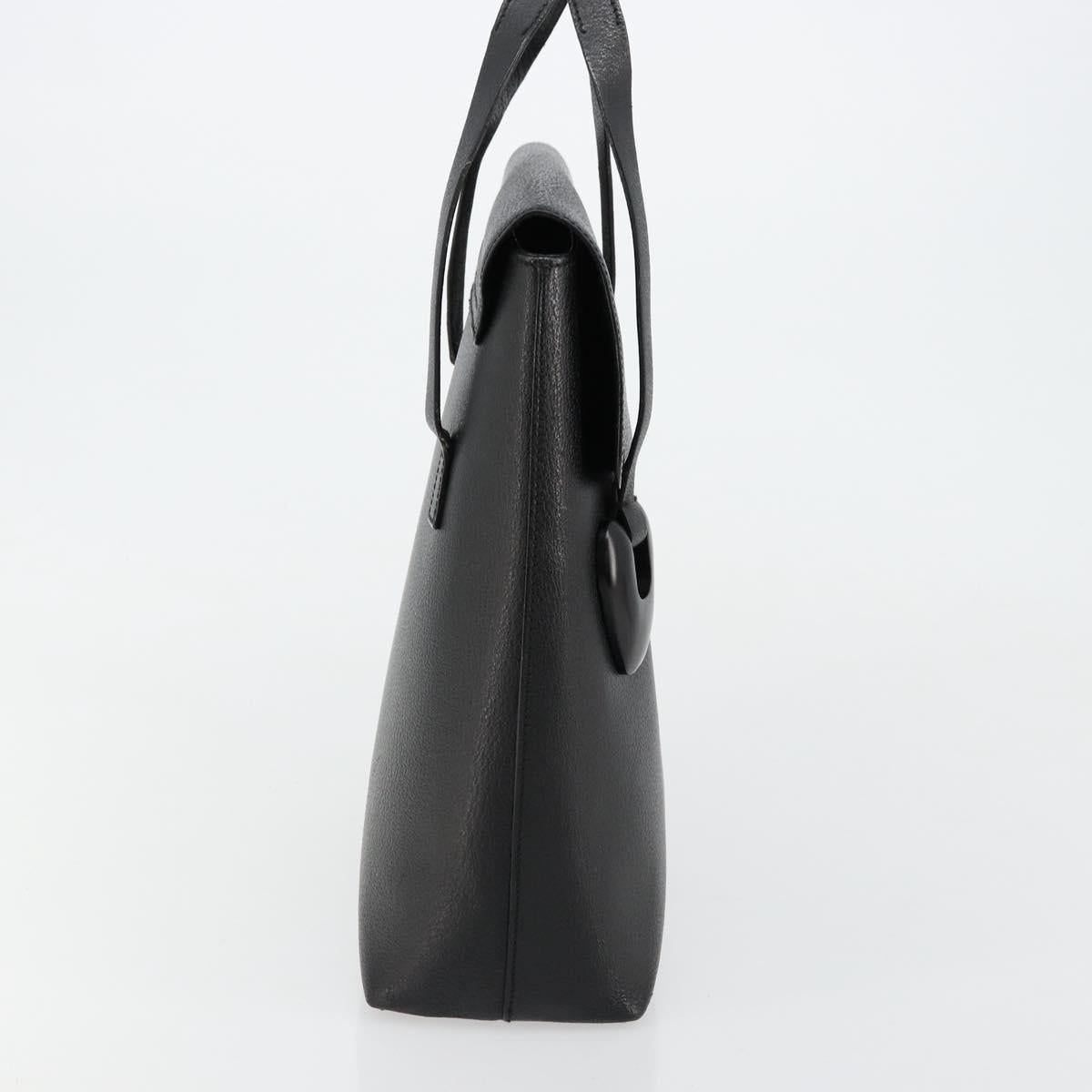 GUCCI Hand Bag Leather Black Silver 002 123 0452 Auth bs35148