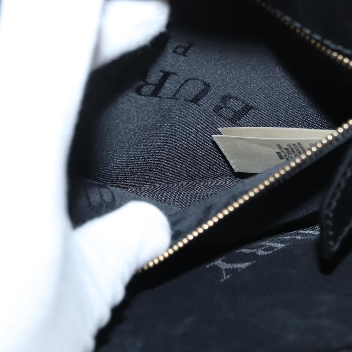BURBERRY Clutch Bag Leather Black Gold Auth bs35150