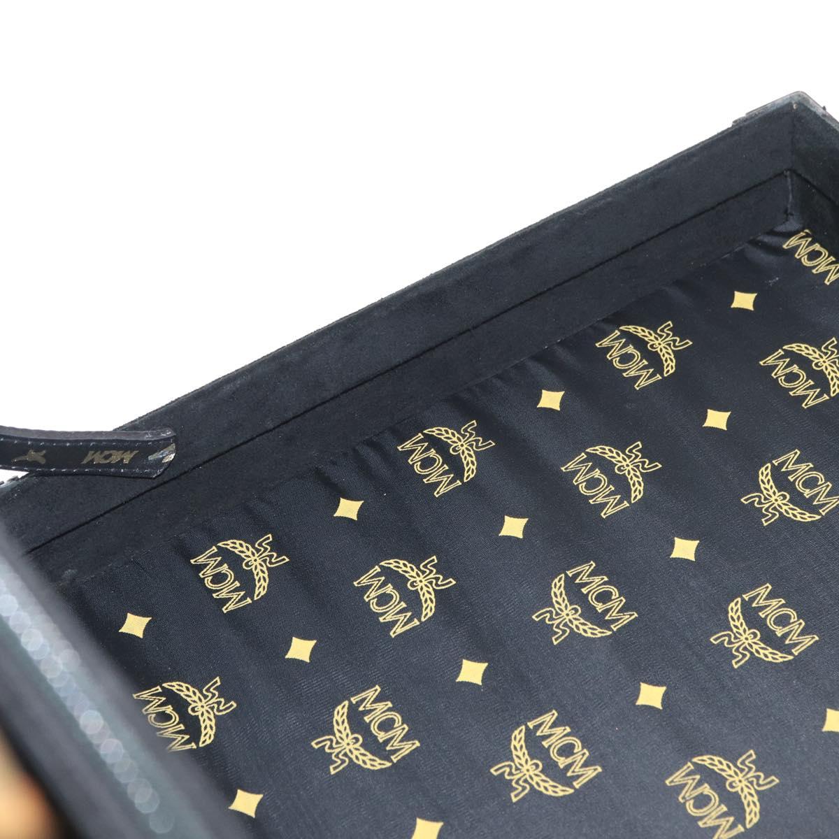 MCM Trunk Suede Black Gold Auth bs35151