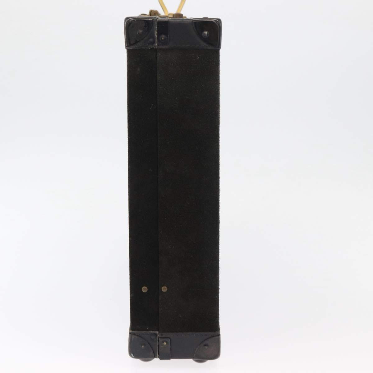 MCM Trunk Suede Black Gold Auth bs35151