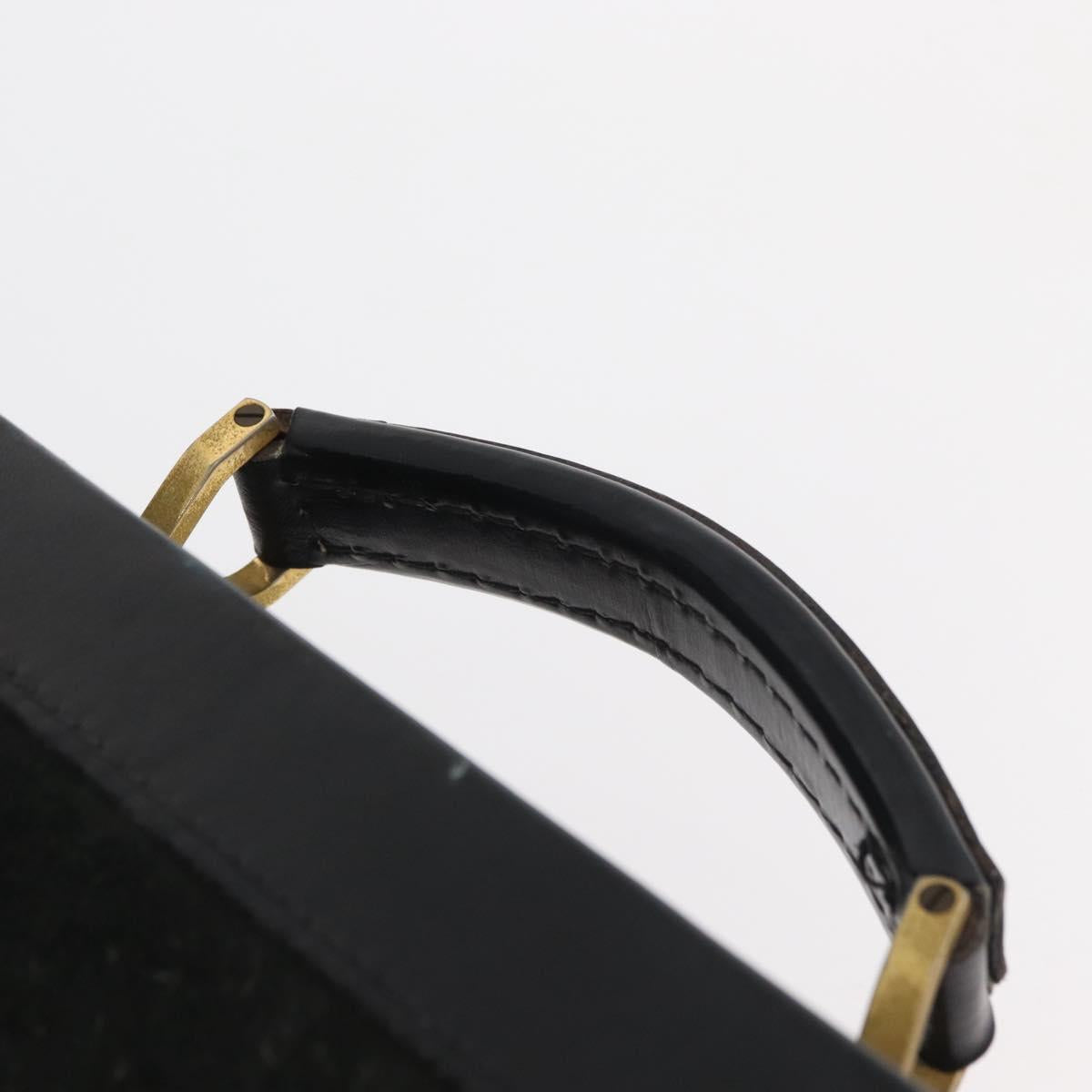 MCM Trunk Suede Black Gold Auth bs35151