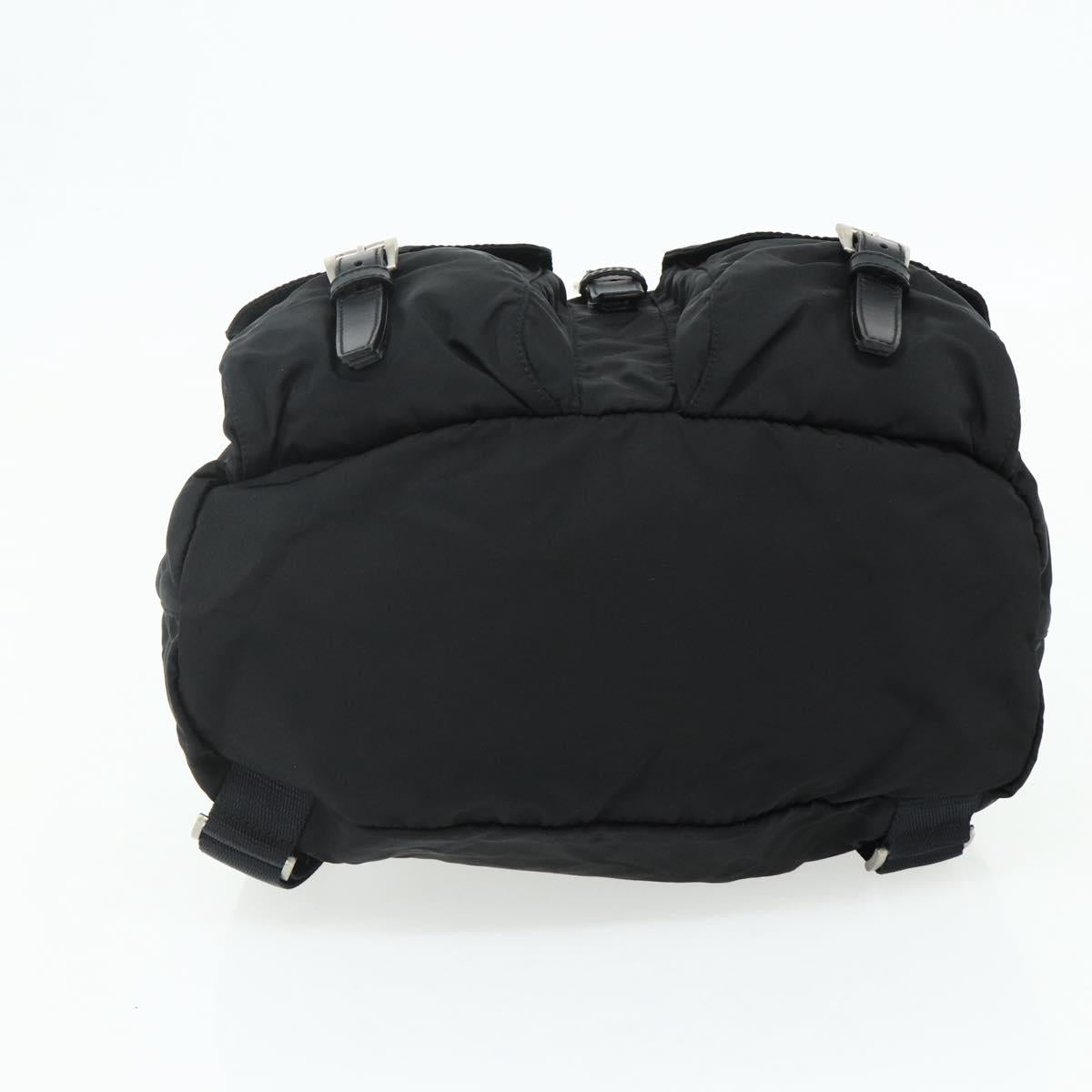 PRADA Backpack Nylon Black Silver Auth bs35153