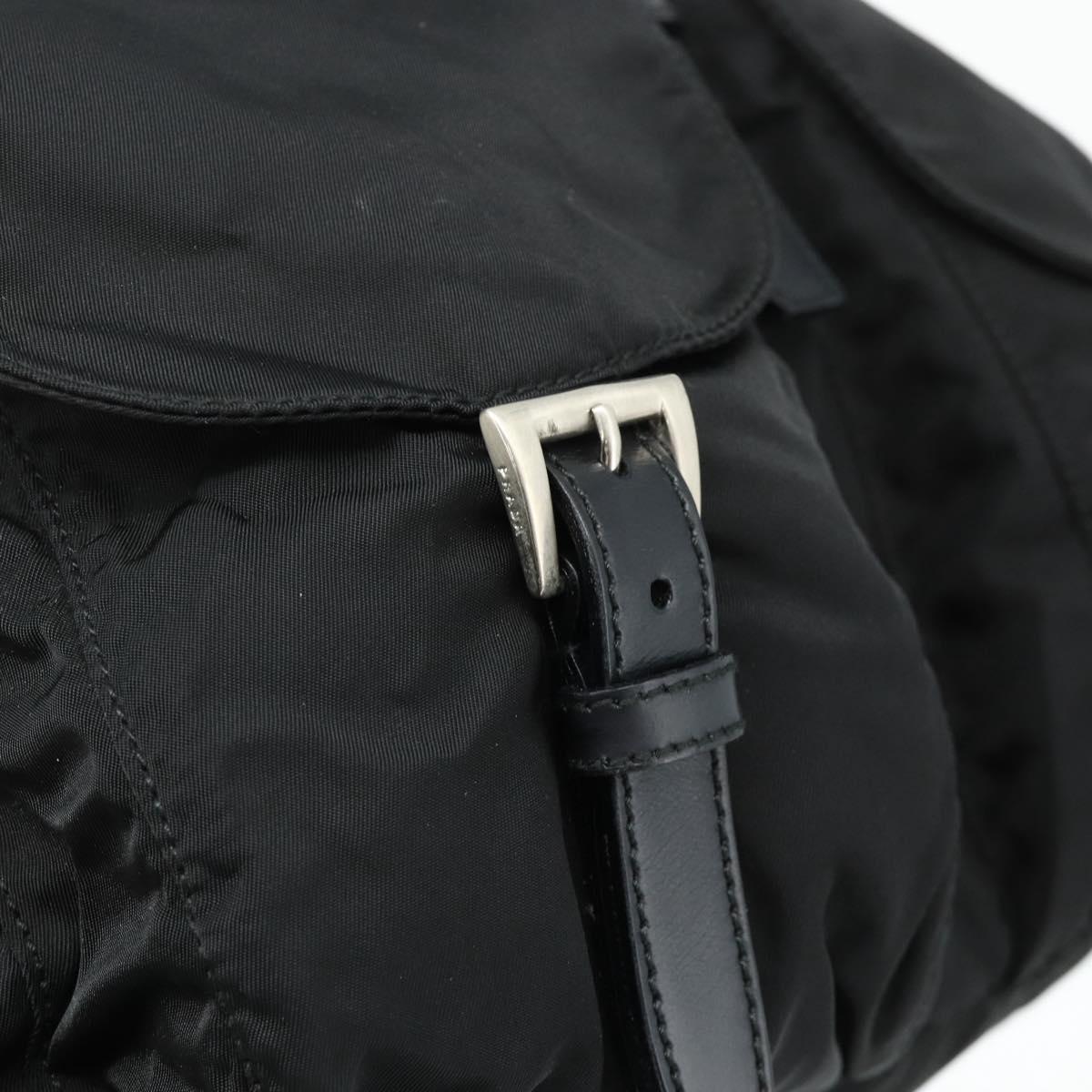 PRADA Backpack Nylon Black Silver Auth bs35153