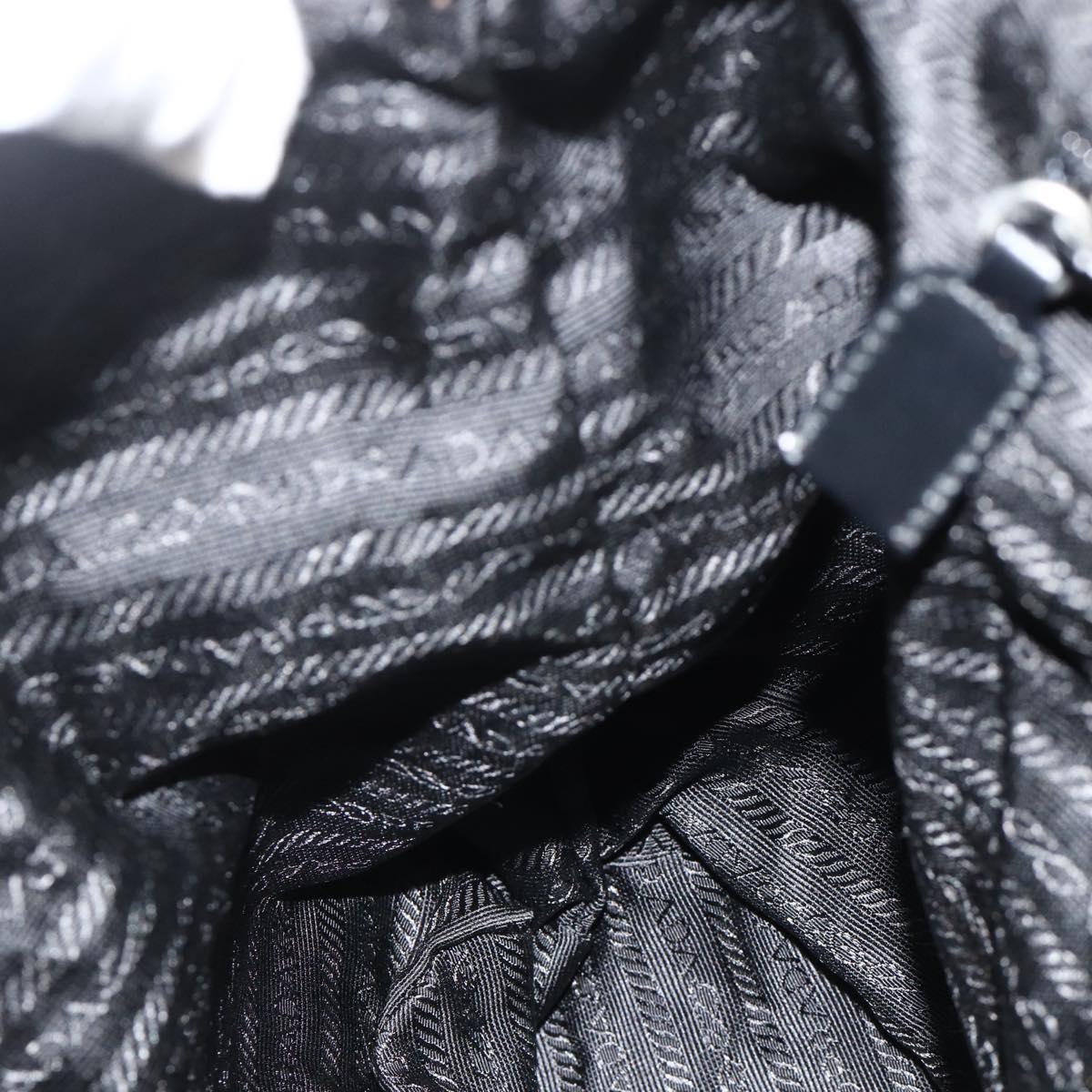PRADA Backpack Nylon Black Silver Auth bs35153